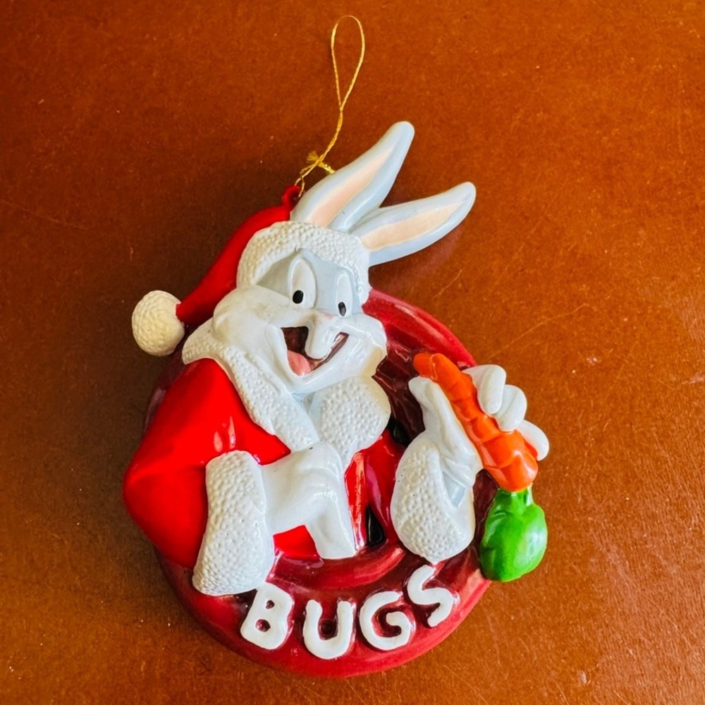 Kurt Adler‎ Warner Bros Bugs Bunny Santa Christmas Ornament Looney Tunes Red